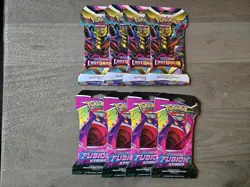 Pokemon TCG Fusion Strike Lost Origin Sealed Sleeved Booster Packs (8) Gengar - Image 1