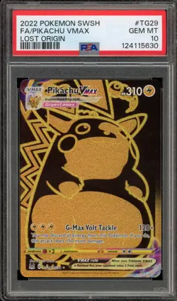 Pokemon Pikachu VMAX Lost Origin Trainer Gallery Full Art #TG29 PSA 10 - Image 1