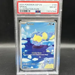 Spheal 199/191 Illustration Rare PSA 8 NM 2024 Pokemon Surging Sparks - Image 1