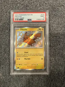 2024 Pokemon Paldean Fates Paf En Pikachu Shiny Rare #131 PSA 9 Mint - Image 1
