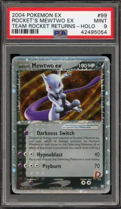 Pokemon Rocket's Mewtwo ex EX Team Rocket Returns Holo Ultra Rare #99 PSA 9 - Image 1