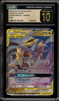 Pokemon Garchomp & Giratina GX Unified Minds Holo Rare #146 CGC 10 Pristine - Image 1