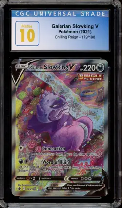 Pokemon Galarian Slowking V Chilling Reign Full Alt Art #179 CGC 10 Pristine - Image 1
