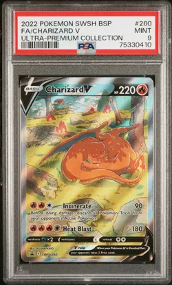 2022 Pokemon Swsh Black Star Promo #260 Charizard V FA Ultra-Premium PSA 9 - Image 1