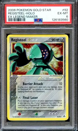 PSA 6 Registeel Gold Star 92/92 EX Legend Maker Pokemon Card EX - NEAR MINT - Image 1