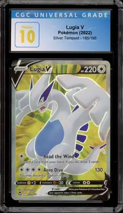 Pokemon Lugia V Silver Tempest Full Art #185 CGC 10 Pristine - Image 1