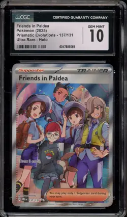Pokemon Friends in Paldea Prismatic Evolutions Ultra Rare #137 CGC 10 Gem Mint - Image 1