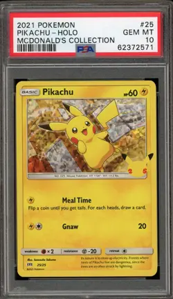 Pokemon Pikachu 2021 McDonald's Coll. Holo Promo #25 PSA 10 Gem Mint - Image 1