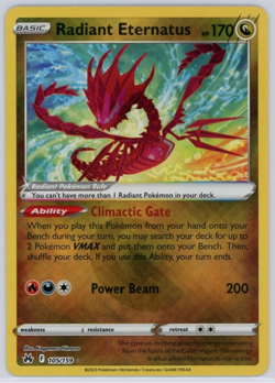Pokemon TCG Radiant Eternatus 105/159 Crown Zenith Holo Rare - Image 1
