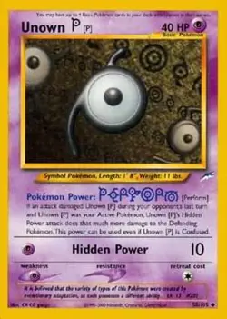 1x Unown [P] - 58/105 - Uncommon - Unlimited Edition Moderately Played Pokemon G - Image 1