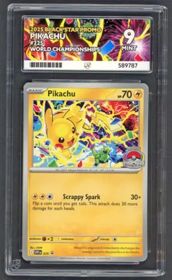Pokemon Cards - ACE 9 Pikachu 225 - World Championships Black Star Promo - PSA - Image 1
