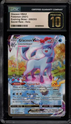 Pokemon Glaceon VMAX Evolving Skies Secret Rare Alt Art #209 CGC 10 Pristine - Image 1