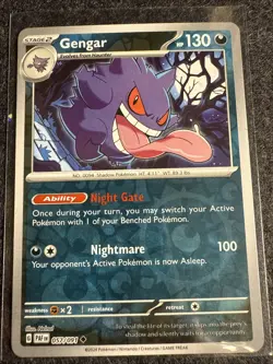 Gengar 057/091 Reverse Holo Paldean Fates NM Pokemon Tcg - Image 1