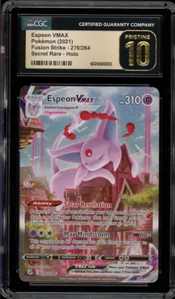 Pokemon Espeon VMAX Fusion Strike Secret Rare Full Alt Art #270 CGC 10 Pristine - Image 1