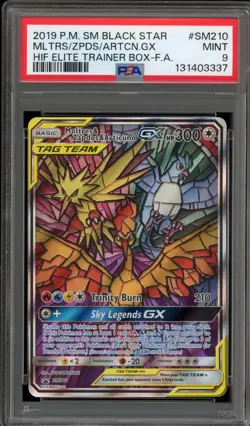 Pokemon Moltres & Zapdos & Articuno GX Hidden Fates ETB FA Promo SM210 PSA 9 - Image 1