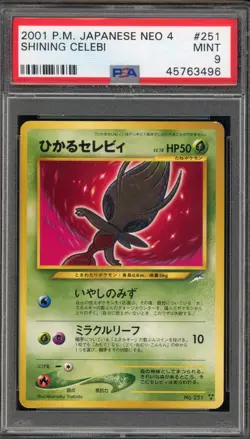 Pokemon Shining Celebi Neo 4 Japanese Holo Ultra Rare #251 PSA 9 Mint - Image 1