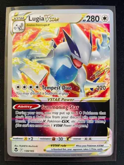 Silver Boarder Colorless Lugia VSTAR 139/195 Tempest Pokemon World Championships - Image 1