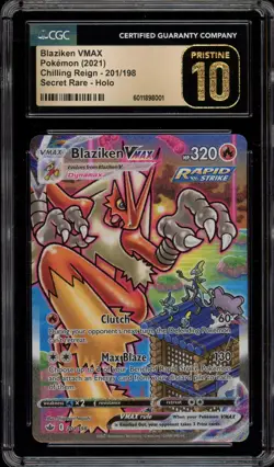 Pokemon Blaziken VMAX Chilling Reign Secret Rare Alt Art #201 CGC 10 Pristine - Image 1