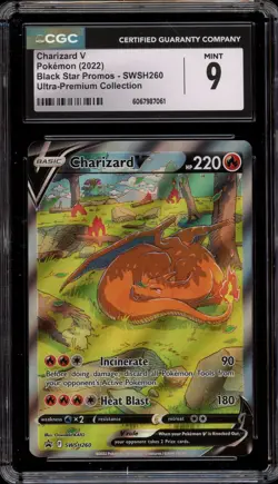 Pokemon Charizard V Ultra-Premium Coll. Full Alt Art Promo SWSH260 CGC 9 Mint - Image 1