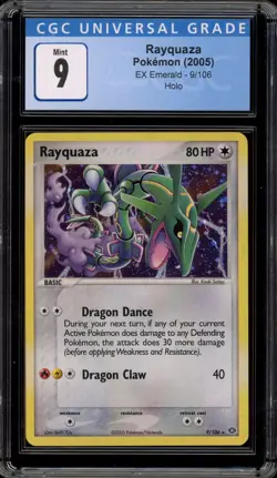 Pokemon Rayquaza EX Emerald Holo Rare #9 CGC 9 Mint - Image 1