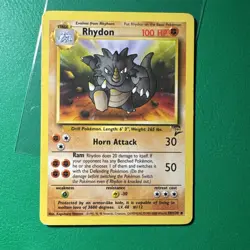 Pokemon Card TCG WOTC Rhydon Base Set 2 59/130 Regular Unlimited Uncommon LP/NM - Image 1