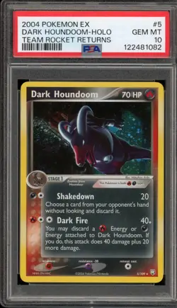 Pokemon Dark Houndoom EX Team Rocket Returns Holo Rare #5 PSA 10 Gem Mint - Image 1