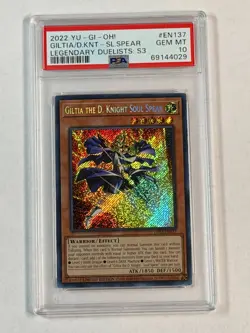 PSA 10 Giltia the D. Knight Soul Spear LDS3-EN137 Secret Rare Promo *4029 Yugioh - Image 1