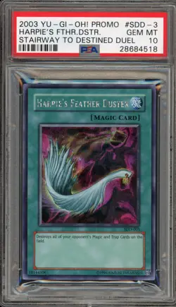 Yu-Gi-Oh! Harpie's Feather Duster Stairway to Destined Duel Promo SDD-003 PSA 10 - Image 1