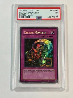 PSA 7 NM ORIGINAL 2008 Relieve Monster RP01-EN93 Secret Rare *5221 Yugioh - Image 1