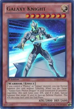 Yugioh! MP Galaxy Knight - ZTIN-EN012 - Ultra Rare - 1st Edition Moderately Play - Image 1