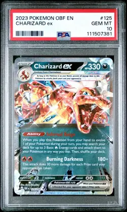 2023 Pokemon Obsidian Flames # 125 Charizard EX PSA 10 Card GEM MINT! Free Ship! - Image 1