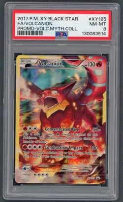 Pokemon Cards - PSA 8 Volcanion XY185 - Black Star Promo - NM-MT - PSA8 - Image 1