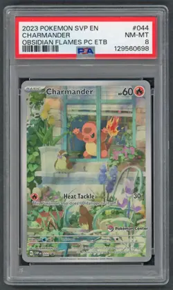 Pokemon Cards - PSA 8 Charmander 044 - Pokemon Center ETB Obsidian Flames PC SVP - Image 1