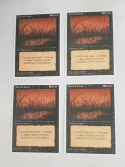 MTG Playset 4x Cursed Land (4th Edition/Black/U) - BGM - Image 1
