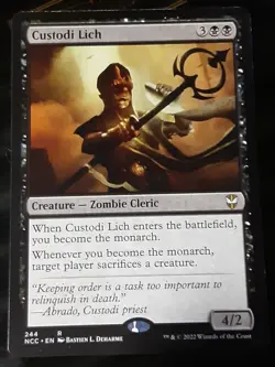 Custodi Lich , Commander Streets New Capenna ,NM ,MTG,FREE SHIPPING - Image 1