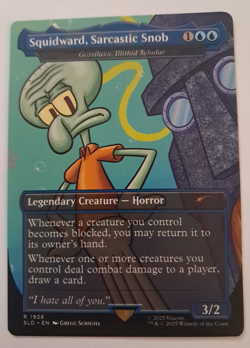 Squidward, Sarcastic Snob NM/M Spongebob Secret Lair MTG Magic the Gathering - Image 1