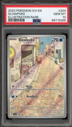 Pokemon Slowpoke Scarlet & Violet Illustration Rare #204 PSA 10 Gem Mint - Image 1