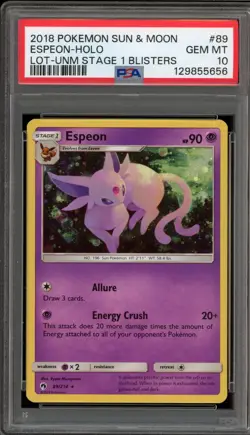Pokemon Espeon UNM Stage 1 Blisters Holo Rare #89 PSA 10 Gem Mint - Image 1