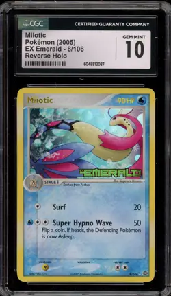 Pokemon Milotic EX Emerald Reverse Holo Rare #8 CGC 10 Gem Mint - Image 1