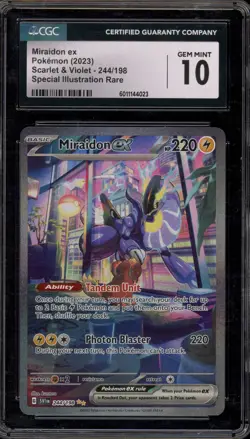Pokemon Miraidon ex Scarlet & Violet Special Illustration Rare #244 CGC 10 - Image 1