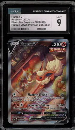 Pokemon Flareon V VMAX Premium Coll. Full Alt Art Promo SWSH179 CGC 9 Mint - Image 1