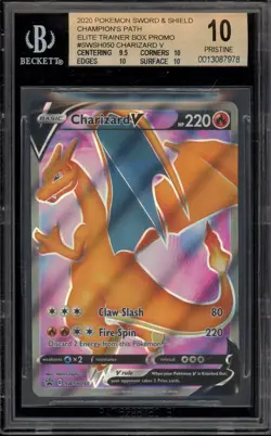 Pokemon Charizard V Champion's Path ETB Full Art Promo SWSH050 BGS 10 Pristine - Image 1
