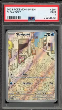 Pokemon Slowpoke Scarlet & Violet Illustration Rare #204 PSA 9 Mint - Image 1