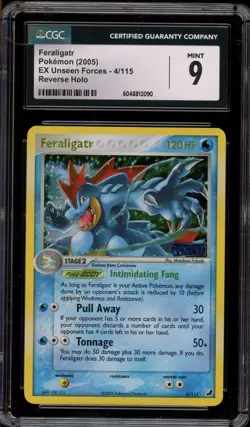 Pokemon Feraligatr EX Unseen Forces Reverse Holo Rare #4 CGC 9 Mint - Image 1