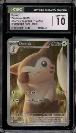 Pokemon Furret Journey Together Illustration Rare #168 CGC 10 Gem Mint - Image 1