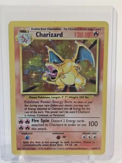 Charizard Pokemon Card TCG Base Holo Rare 4/102 Vintage 1999 WOTC - Image 1