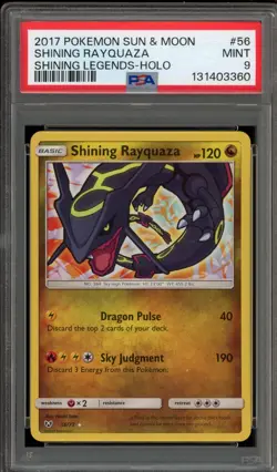 Pokemon Shining Rayquaza Shining Legends Holo Ultra Rare #56 PSA 9 Mint - Image 1