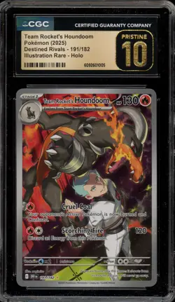Pokemon Team Rocket's Houndoom Destined Rivals IR #191 CGC 10 Pristine - Image 1