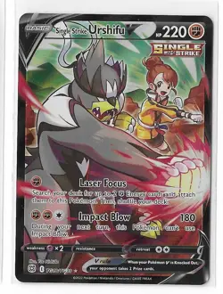 Pokemon Single Strike Urshifu V Brilliant Stars Trainer Gallery TG18/TG30 TCG NM - Image 1