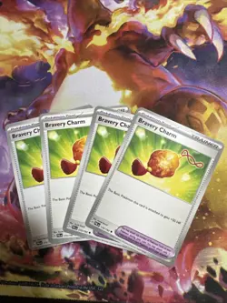 Pokemon TCG Paldea Evolved Bravery Charm 173/193 x4 Playset - Image 1